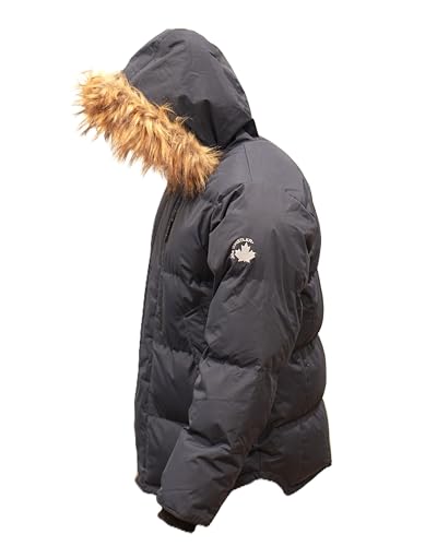 Image of Golden Peak Men's Puffer Jacket Waterproof Winter Coat with Snorkel Hood Faux Fur Trim Sizes S-6XL