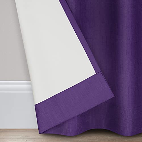 Eclipse Kendall Modern Blackout Thermal Rod Pocket Window Curtain For Bedroom Or Living Room (1 Panel), 42" X 84", Purple #TOP3