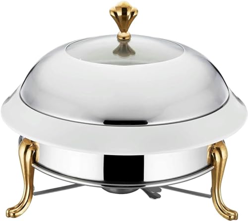 Réchaud rond en acier inoxydable 24 cm avec bac à nourriture
