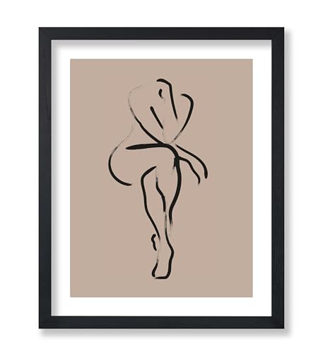 Monem Art Woman Poster - Retro Female Silhouette Print - Line Art - Minimal & Chic Boho Design - Woman Art - Sketch Print - Great Girls Bedroom Wall Decor - 8x10 UNFRAMED Wall Art