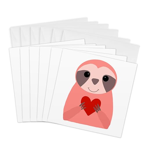 Cartes de vœux paresseux rose 15,2 cm 3dRose idéales pour accompagner vos cadeaux