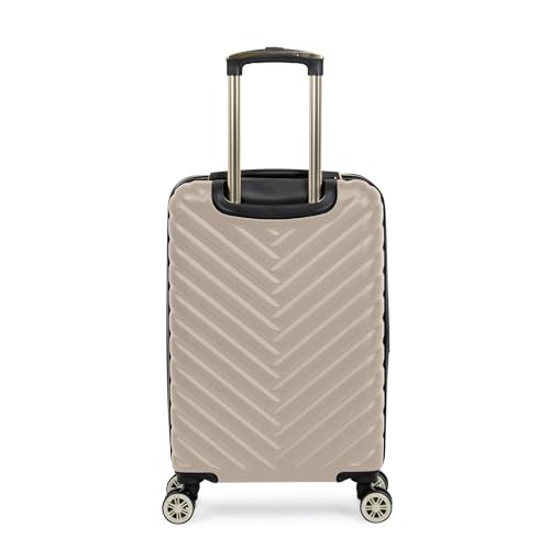 Image of Kenneth Cole REACTION Women's Madison Square Hardside Chevron Expandable Luggage, Taupe, 20-Inch Carry On, Kenneth Cole Reaction Women's Madison Square Hardside Chevron Expandable Luggage