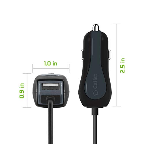 Cellet Fast Charging 15Watt Dual Usb Port Car Charger With 4Ft Type-C Cable High Powered 3Amp Compatible For Motorola Z3 Play Moto G6 X4 Z2 Force Z2 Play Z Droid Z Force Droid Z Play Droid Z3 #TOP5