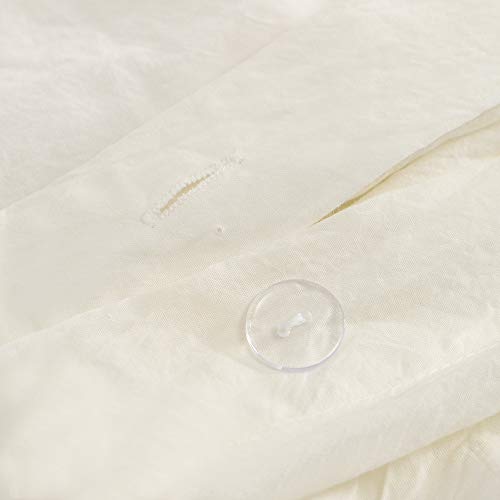 Emme White Duvet Cover Twin Cotton 2-Piece Set Soft Cotton Twin Xl Comforter Cover Bedding Collection Comforter Cover With Pillow Sham Solid Color Button Closure & Corner Ties (White, Twin/Twin Xl) #TOP5