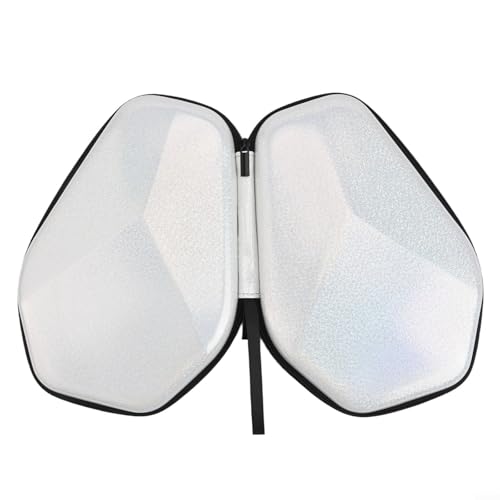 Besttoolifes blanco, Bolsa para raqueta de tenis de mesa - Funda protectora rígida de EVA para 2 palas o 1 pala + pelotas, impermeable, ligera (28 x 17 x 5 cm), azul/negro/blanco/naranja