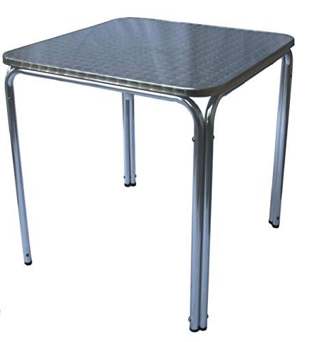 Mesa Aluminio Doble TUBO2.0.Mesa Metalica. Mesa Aluminio Cuadrada.Mesa Metalica Jardin.Mesa Metalica TERRAZA. Mesa para Bares (70 × 70 × 70)