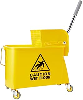 Professional 20 Litre Yellow Kentucky Mop System With Wheels and Double Bucket