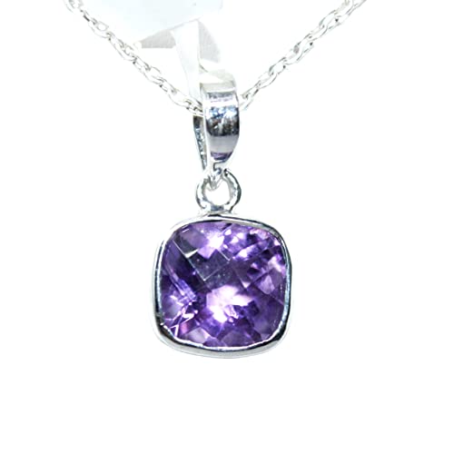Pendentif améthyste pierre précieuse naturelle collier femme