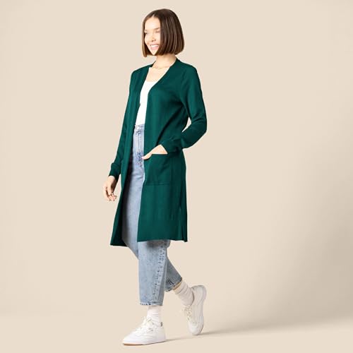 Image of Amazon Essentials Women's Lightweight Longer Length Open-Front Long-Sleeve Cardigan Sweater