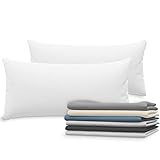 100% ALGODON - Las fundas de almohada 40 x 80 cm están fabricadas con 100% algodon. Tus cojines para cama de tela sin tejer de algodon 40 x 80 cm son resistentes, flexibles e increíblemente suaves. Ideales para niños y adultos