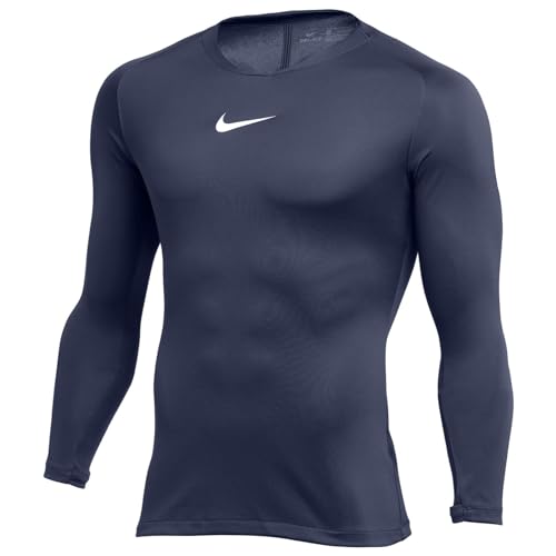 Nike Dri-FIT Park First Layer Youth Compression Long Sleeve Navy/White Size Medium
