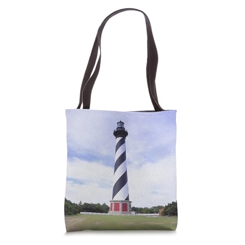 Bolso tipo tote con pintura del faro Cape Hatteras miniatura 1