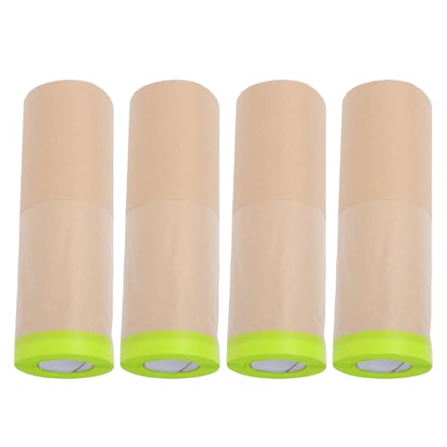 CONGARTENO Papel Kraft para Pintar 30 CM X 12 M 4 Rollos de Papel para Enmascarar Película Protectora Anti Polvo y Salpicaduras Adecuado para Automoción Muebles y Manualidades