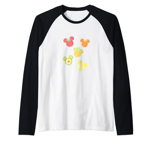 Mickey Mouse raglan tee au motif de collage de fruits unique