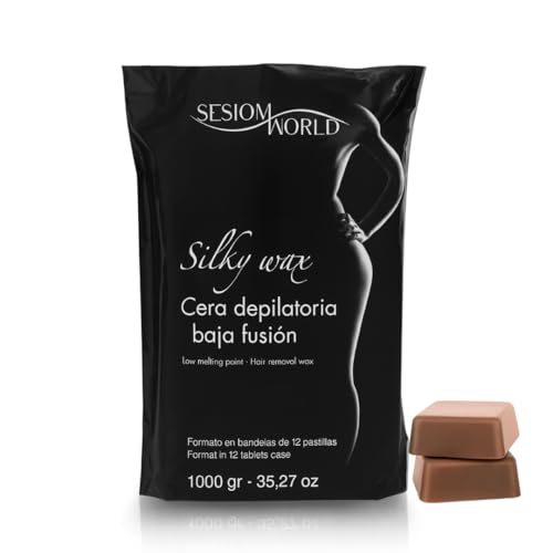 Sesiomworld Cera Depilatoria de Baja Fusión Chocolate con Cacao Bandeja 1 Kilo 1 Unidad 1000 g