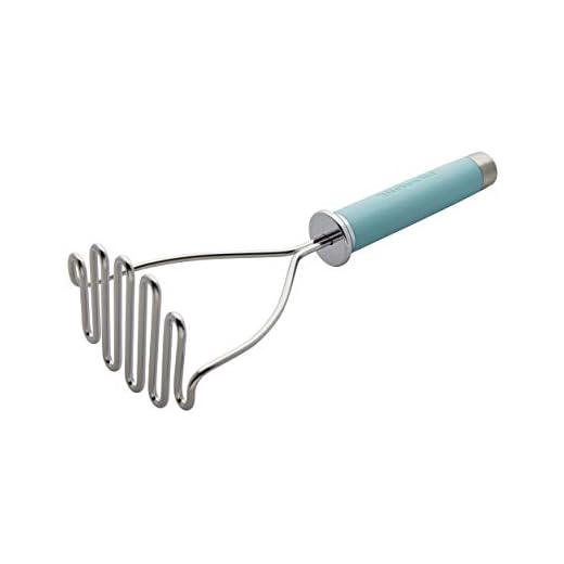 KitchenAid Gourmet Stainless Steel Wire Masher, One Size, Matte Aqua Sky