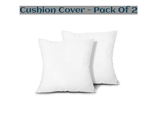 Image of Premium Polyester Fiber Cushion Fillers - Pack of 2 Pcs | 22 x 22 Inches | White| Cushions, Sofa Pillow, Cushion for Sofa, Cushion for Bed, Decorative Pillow, Pillow for Support