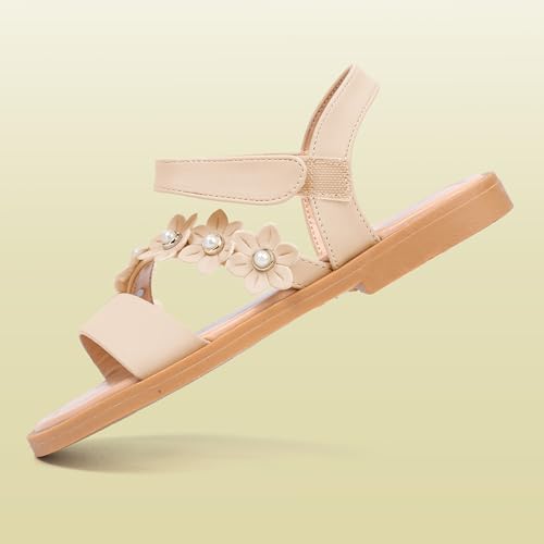Image of PANDANINJIA Girls Sandals Open Toe Summer Flats Dress Shoes