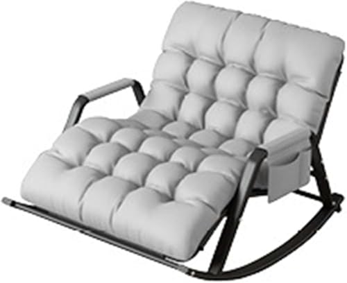 Fauteuil à bascule rembourré moderne au design confortable à poches latérales