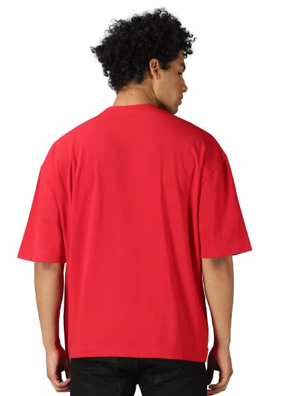 Image of URGEAR Men's Cotton Printed Drop Shoulder - Hip Hop - Down Shoulder- Baggy Loose fit- Stylish Oversized t Shirts for Men