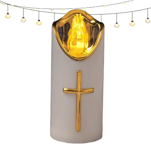 Generico a Batteria | Lumi da Tomba a Batteria - Candela Elettrica Finta a LED - Per Chiese Comodino Camera Da Soggiorno Giardino Cortile Portico Prato