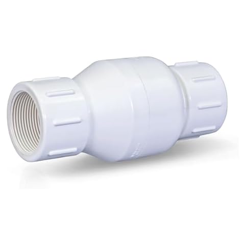 Midline Valve PVC Inline Check Valve for Backflow Prevention 3/4'' FIP White Plastic (4I2U34) Cover