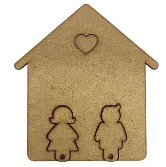 Creando Cuelga Llaves Casa-Pareja 15x13,5cm. 2 Piezas.