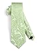 Enlision Ties for Men Paisley Floral Mens Ties and Pocket Square Cufflinks Set Classic Sage Green Paisley Tie Business Necktie for Wedding