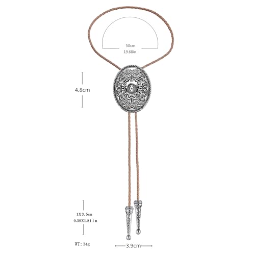 Image of Jeilwiy Bolo Tie for Men, Western Bolero Tie Cowboy Ties Native American Cowgirl Bolo Tie Accessories for Men Women
