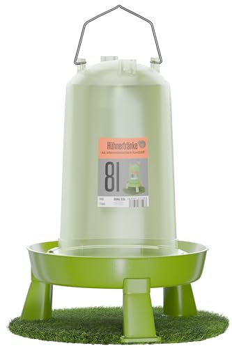 8l Hühnertränke, beheizbare Geflügeltränke automatische Wassertränke Hühner Tränke Geflügel als Wasserspender, Wachteltränke, Trinkbehälter (8 Liter)