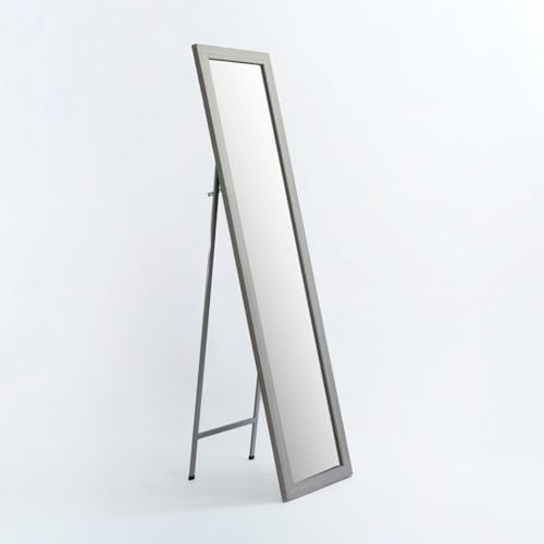 LOLAhome Espejo de pie Gris de Madera de 37x157 cm