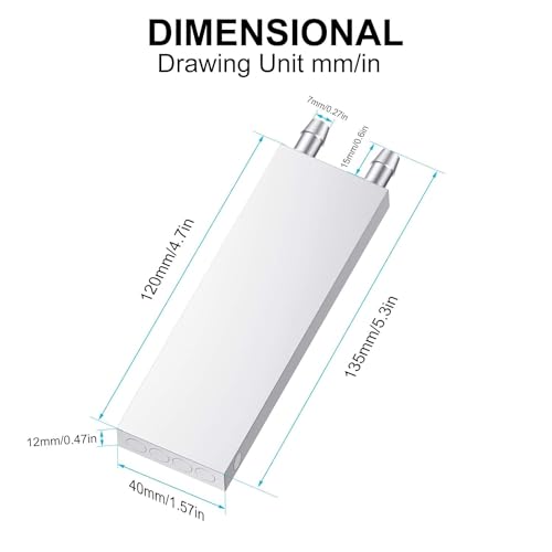 UG LAND INDIA Peltier Aluminum Water Cooling Block 40x120x12mm Liquid Water Cooler Heat Sink System Waterblock for CPU Graphics Radiator GPU - Image 2