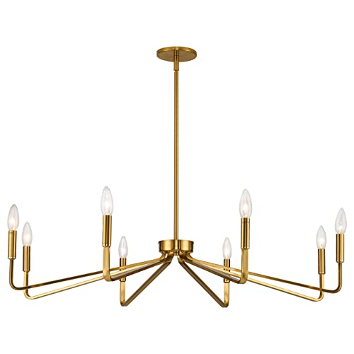 Acaner 38" Gold Chandeliers For Dining Room, 8-Light Modern Farmhouse Chandelier Light Fixture, Brushed Brass Industrial Candle Lighting Hanging Ceiling For Living Room Bar Kitchen Island Lights #TOP7