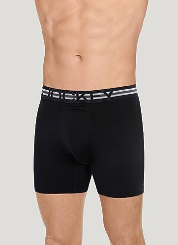 Jockey Men's Underwear, Mens Boxer Briefs With Pouch, Sport Stability Microfiber 6" Boxer Brief3