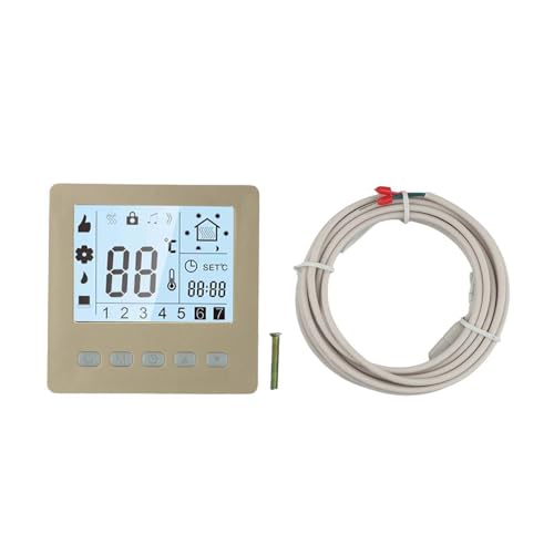 Moliuoly Termostato digital para control inteligente de temperatura programable, temporizador termostático para calefacción por suelo radiante eléctrico en casa