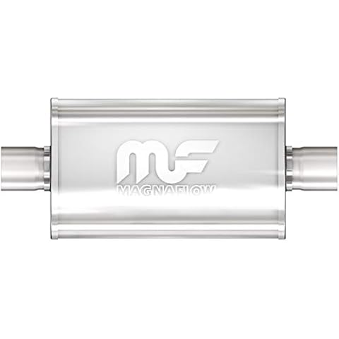 MagnaFlow Performance Exhaust Muffler 12249: 3"/3" Inlet/Outlet, 5x8x18" Oval, Stainless Steel, Satin Finish Cover