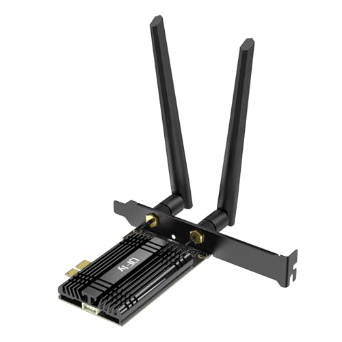 Image of QFly WiFi 7 Network Card 8774Mbps PCIe WiFi Card with Bluetooth 5.4, 802.11 BE200 Chipset, Tri-Bands(6GHz /5GHz /2.4GHz) Wireless Network Adapter for PC, Support Windows 11 /10(64 bit)