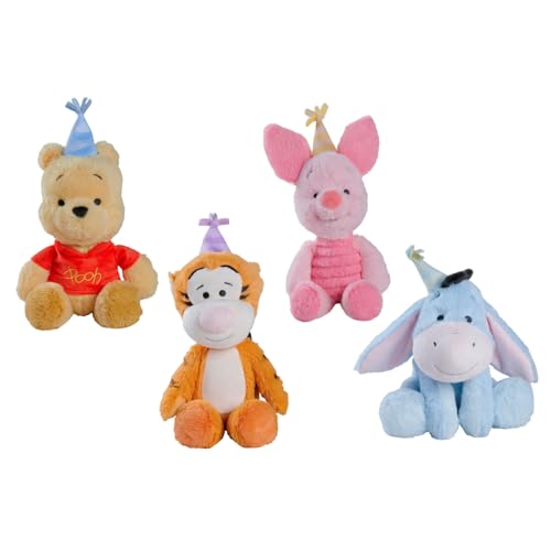 Simba Toys 6315870768 Winnie l'ourson Anniversaire Disney 25 cm Assortiment de 4 modèles