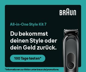 Foto von Braun All-In-One Trimmer-Set 7, 17-in-1 Multigroom, Barttrimmer, Nasenhaartrimmer, Haarschneidemaschine für Gesicht, Kopf und Körper, 100 Min Akku, 14 Längen (3–21 mm), Wasserdicht, MGK7491, Schwarz
