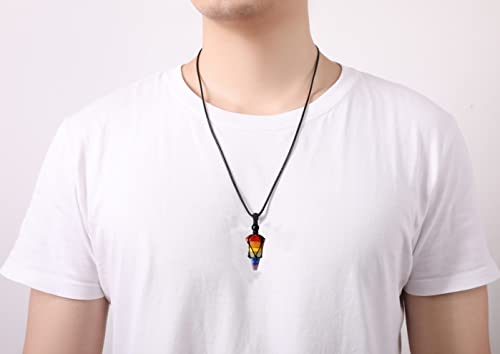 Image of XIANNVXI Healing Crystal Necklace for Men Jewelry Gift | Adjustable Black Rope Natural Gemstone Pendant
