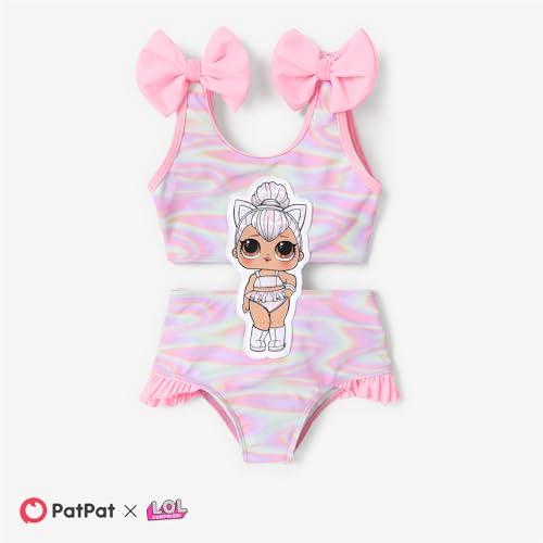 L.O.L. Surprise! Girl's One Piece Swimsuit Cute Ruffle Summer Beach Bathing Suits4