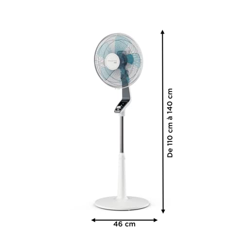 Rowenta Turbo Silence Ventilateur pied 40 cm, Puissant, Flux d’air 72 m3/min, 45 dB(A), Oscillation automatique, Orientation réglable, Grille ultra-sécurisée VU5640F2 (Lot de 2)