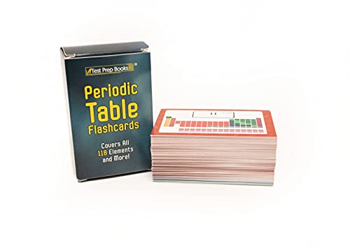Cartes flash du tableau périodique avec 118 éléments et cartes en couleur