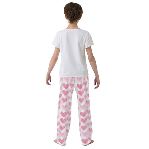 Pajama Bottoms, Hearts Gingham Pajamas Pant Sleep Long Pants Lounge Wear Elastic Waist Sleepwear PJS3