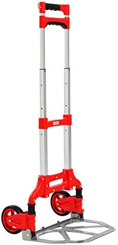 Leeyoung Dolly and Folding Hand Truck , Aluminum Luggage Trolley Cart, 175 lb Capacity with PP+TPR Wheels and Telescoping Handle for Indoor Outdoor Moving Travel（incl 1 Bungee Cords）