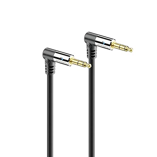 Sonero® Premium Audio Cable with 2x 90° Male / 3.5 mm Jack / 5.00 m/Gold-Plated Contacts/Black, 5.00m