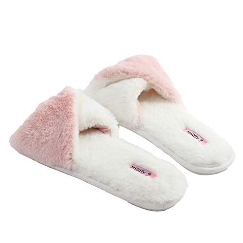 Millffy Cross Band Graceful Women's Slippers Fluffy Thong Slippers Home Flip Flops Slippers Open Toe Slides3