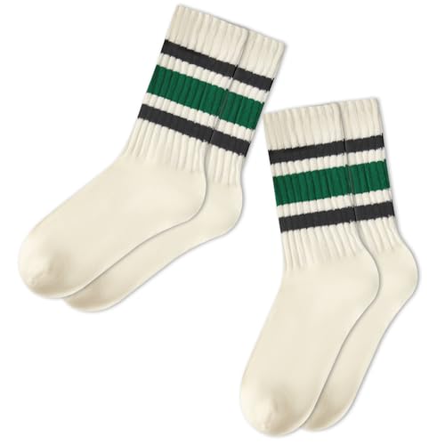 Image of Century Star Retro Striped Novelty Socks For Women Vintage Casual Crew Socks Sporty Calf Socks Cotton Socks Women