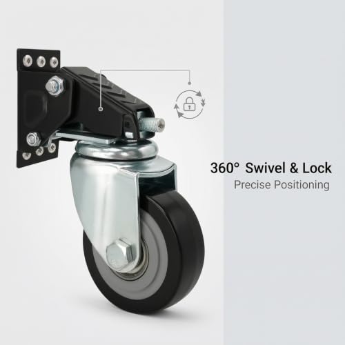 Roues pliables pour établis avec levage escamotable 50kg