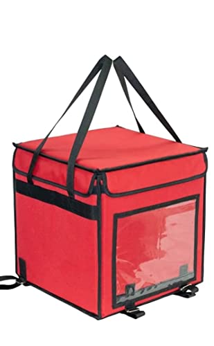 STONKAR Thermal Insulated Food Delivery Bag | Ecommerce Pizza and Ice Cream Delivery Bag - 15"X15"X15" Inches (Red)
